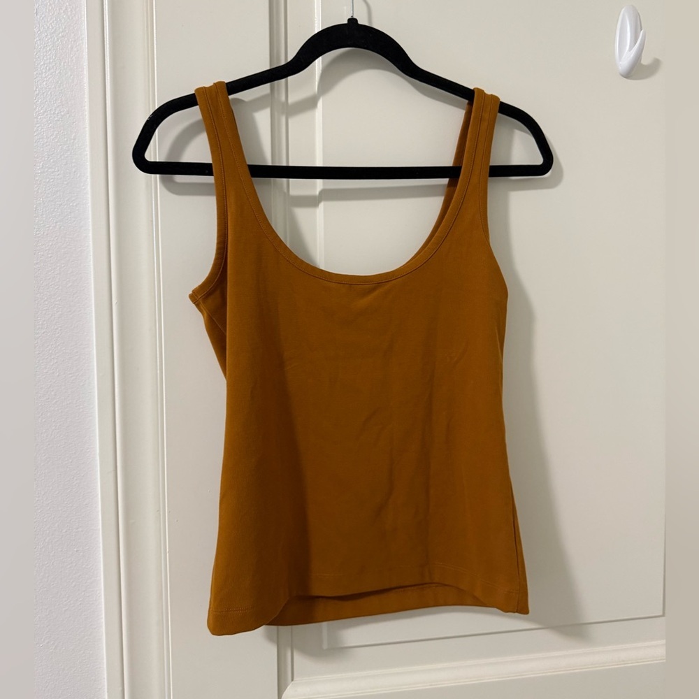 NWOT Club Monaco Ribbed Scoop Neck Tank Top Burnt Sienna size S